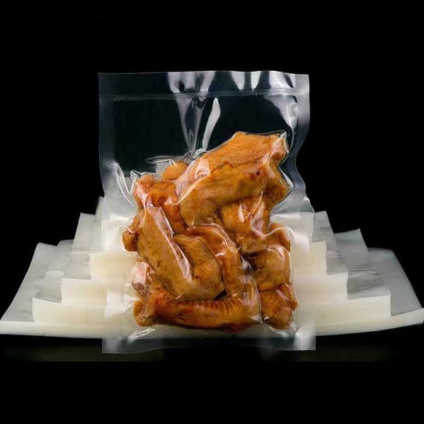 Transparent vacuum bag for food packaging