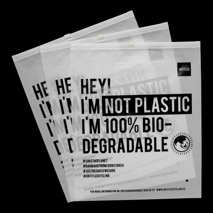 Matte biodegradable zip lock t-shirt bag