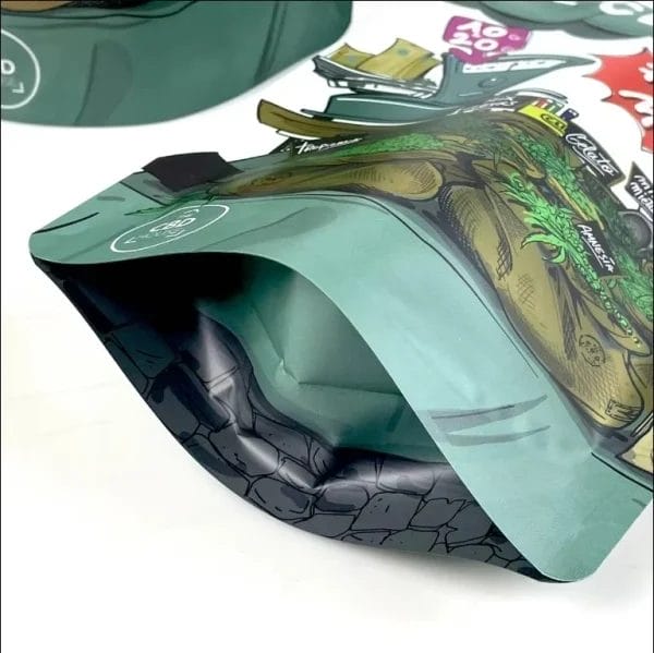 Durable stand up zipper pouches with customizable size and print. Ideal for food, snacks, pet treats, coffee, and more. Resealable, moisture-proof, and eco-friendly options available. - Image 2