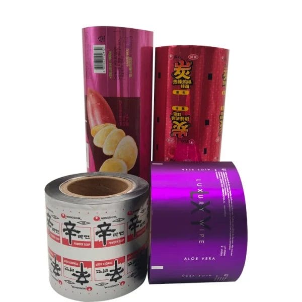 custom printed laminated packaging film roll for branding